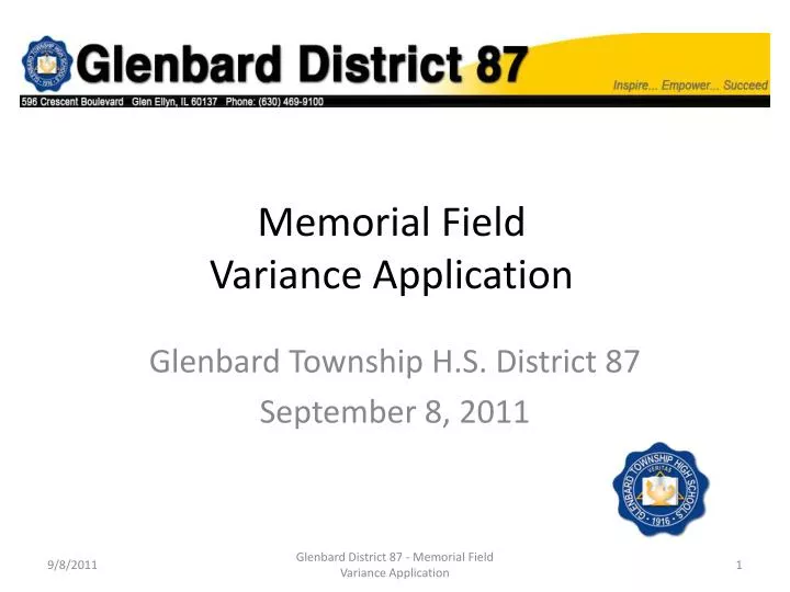 memorial field variance application
