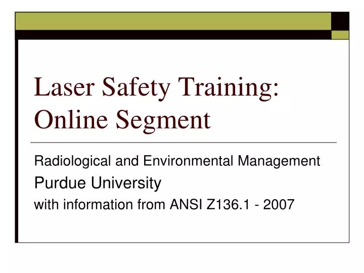 laser safety training online segment