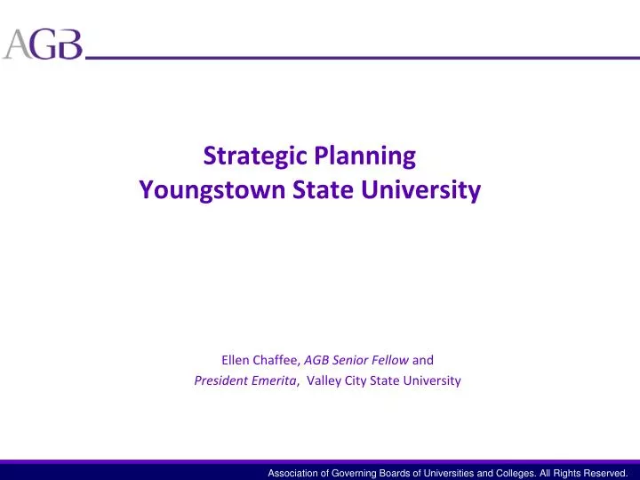 strategic planning youngstown state university