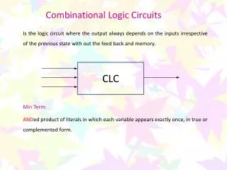 Combinational Logic Circuits