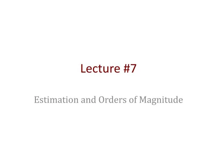 lecture 7