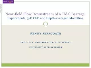 Near-field Flow Downstream of a Tidal Barrage: Experiments, 3-D CFD and Depth-averaged Modelling