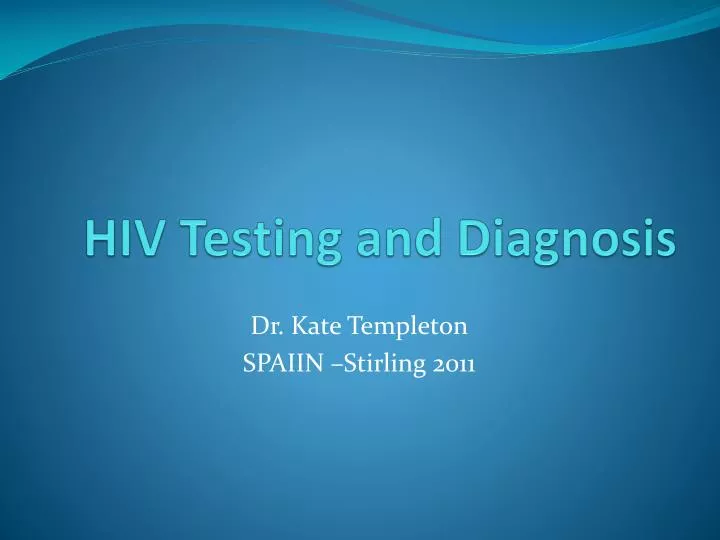hiv testing and diagnosis