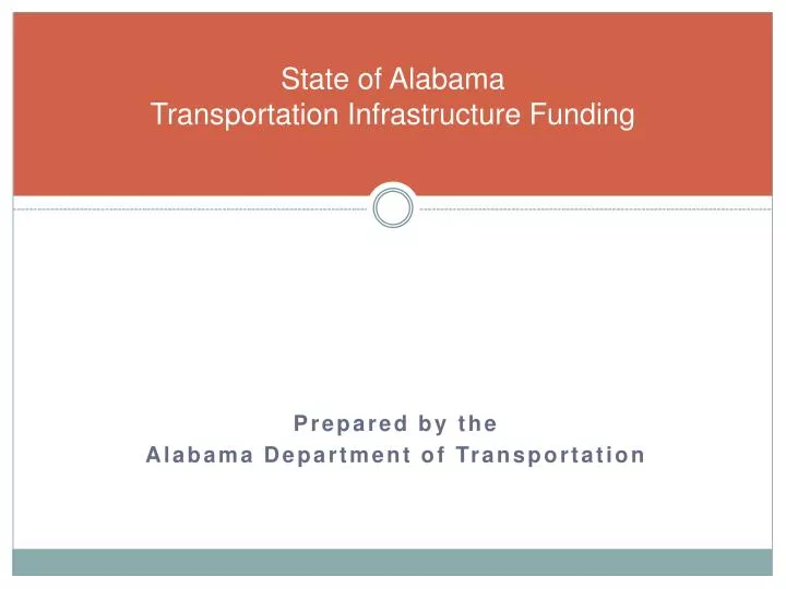 state of alabama transportation infrastructure funding