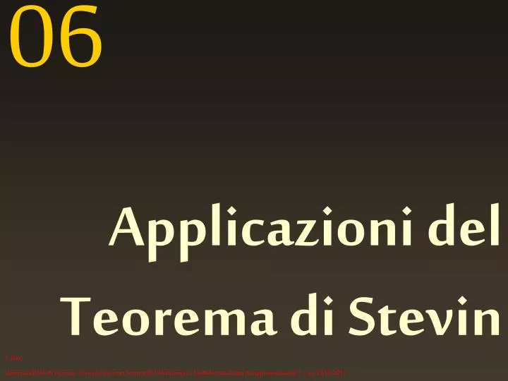 applicazioni del teorema di stevin