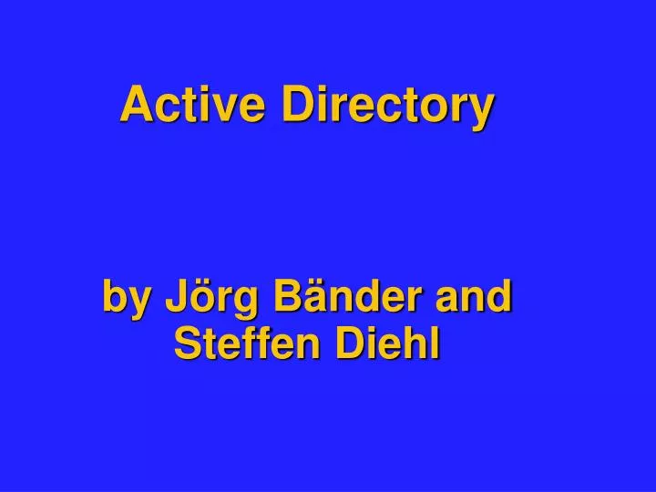 active directory by j rg b nder and steffen diehl