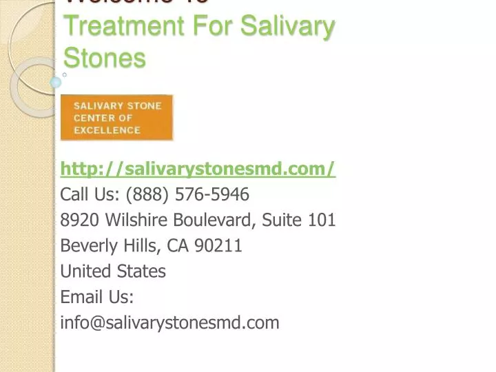 welcome to treatment for salivary stones