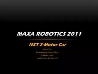 MAXA Robotics 2011