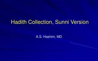 Hadith Collection, Sunni Version