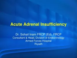 acute adrenal insufficiency