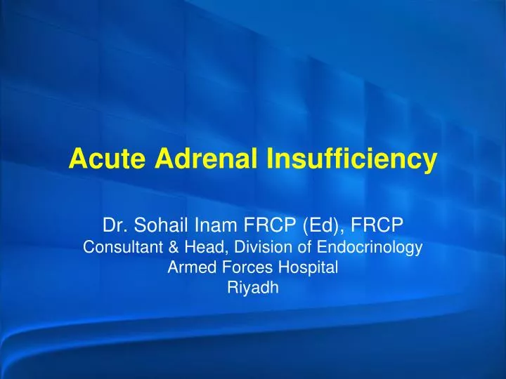 acute adrenal insufficiency