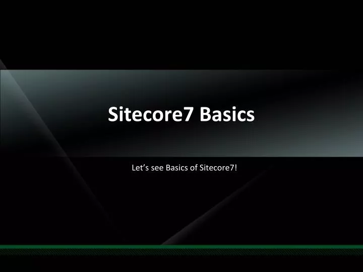 sitecore7 basics
