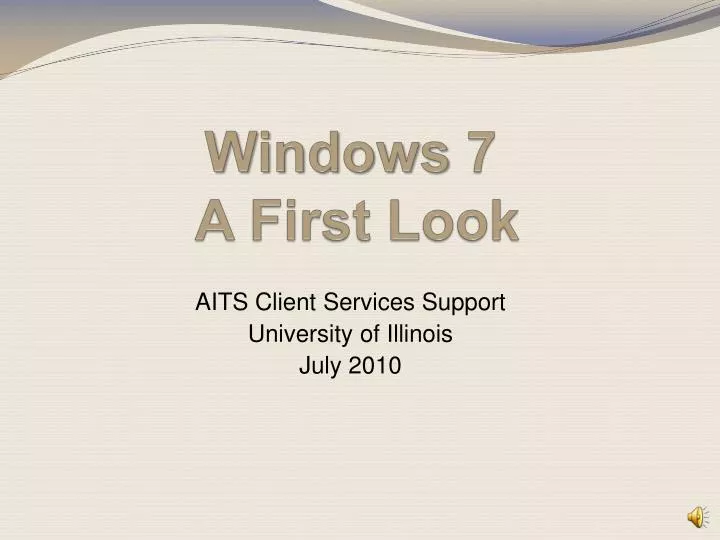 windows 7 a first look