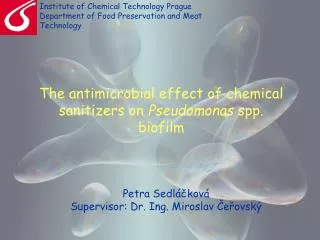 The antimicrobial effect of chemical sanitizers on Pseudomonas spp. biofilm