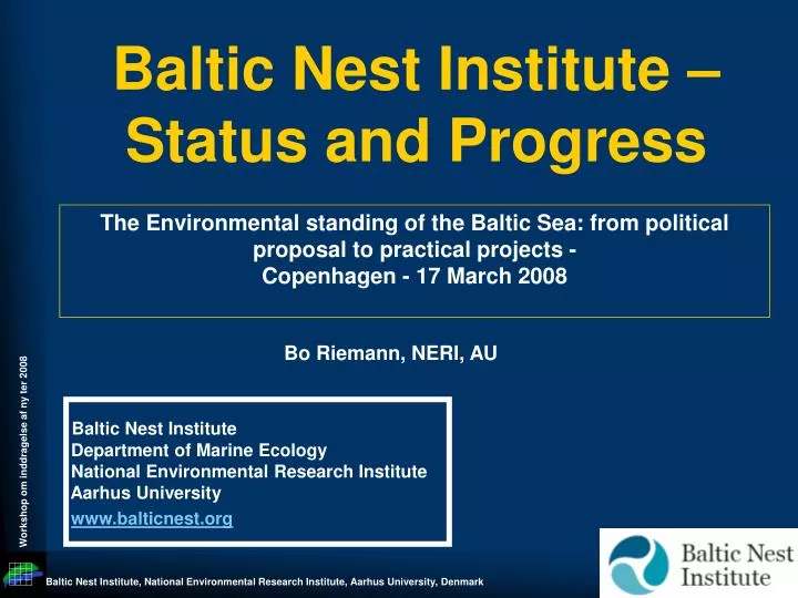 baltic nest institute status and progress