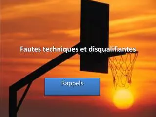fautes techniques et disqualifiantes
