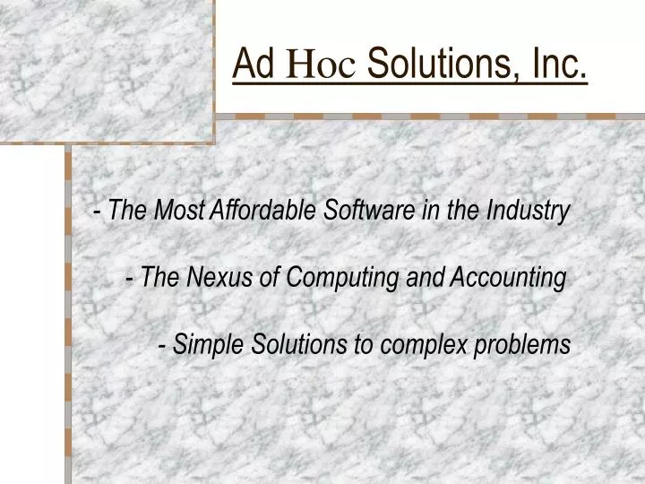ad hoc solutions inc