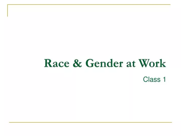 race gender at work