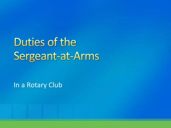 duties of the sergeant at arms