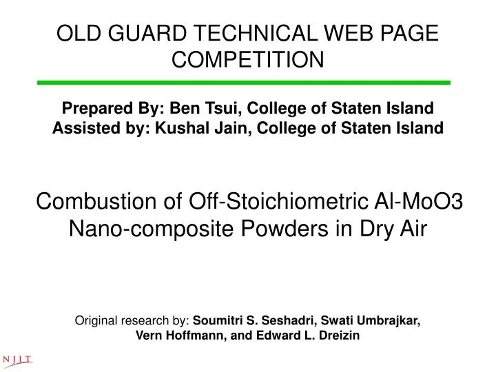 old guard technical web page competition