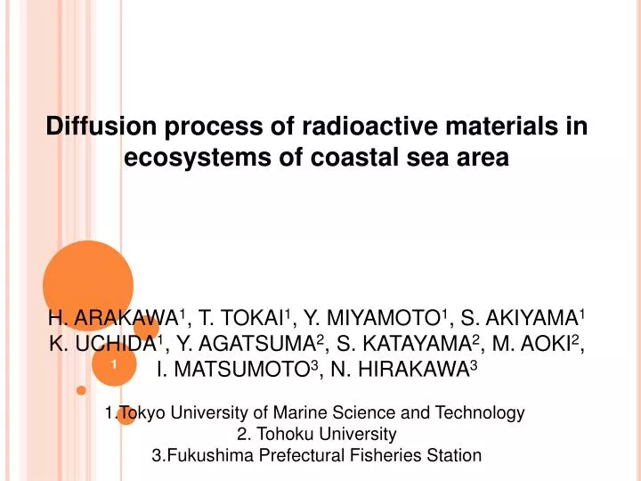 diffusion process of radioactive materials in ecosystems of coastal sea area