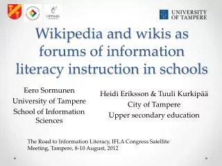 Wikipedia and wikis as forums of information literacy instruction in schools