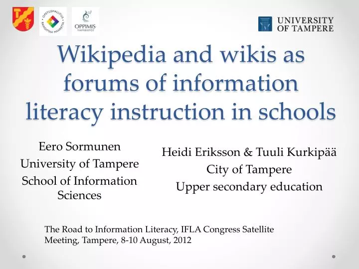 wikipedia and wikis as forums of information literacy instruction in schools