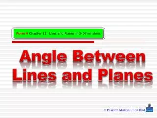 Angle Between Lines and Planes