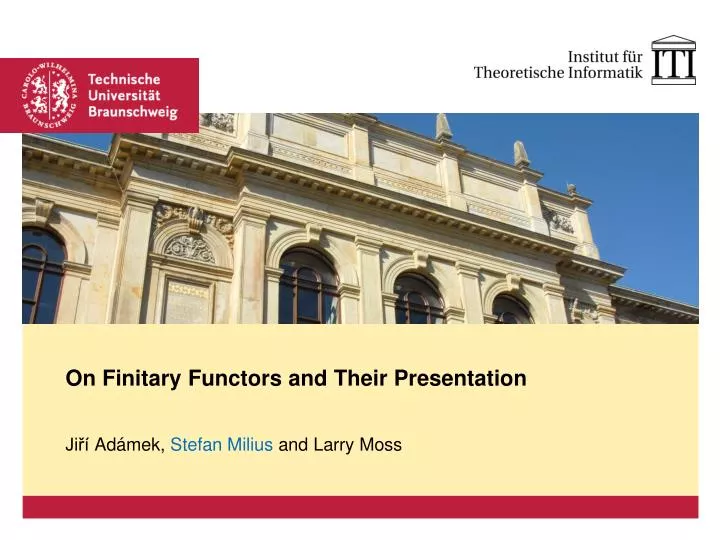 on finitary functors and their presentation