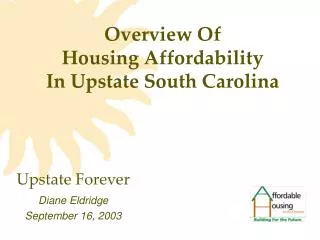 Overview Of Housing Affordability In Upstate South Carolina