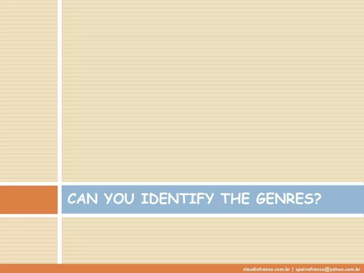 can you identify the genres