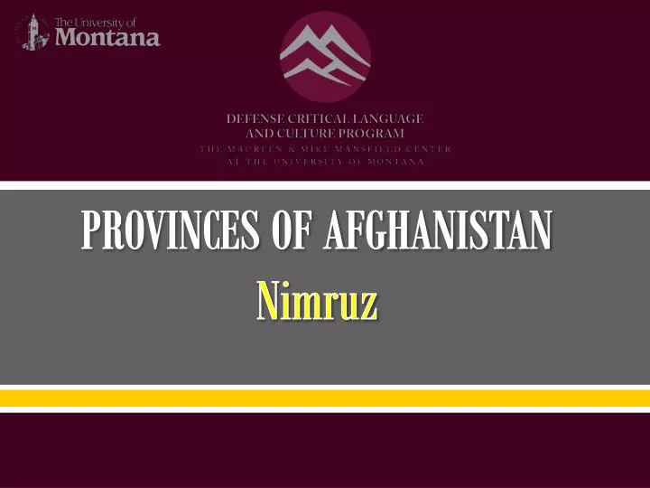 provinces of afghanistan nimruz