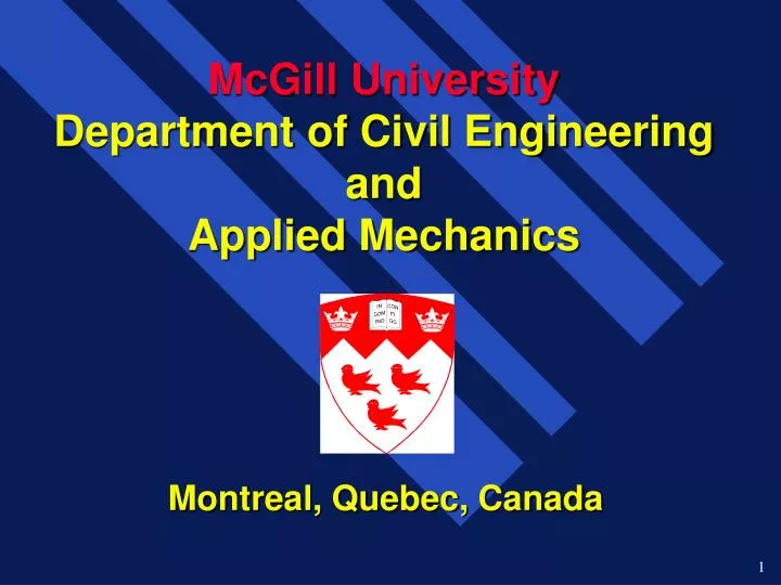 mcgill university department of civil engineering and applied mechanics