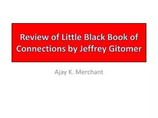 Review of Little Black Book of Connections by Jeffrey Gitomer