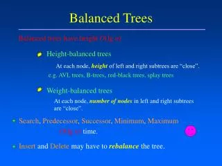 Balanced Trees