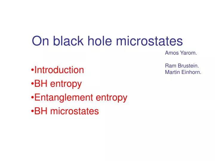 on black hole microstates