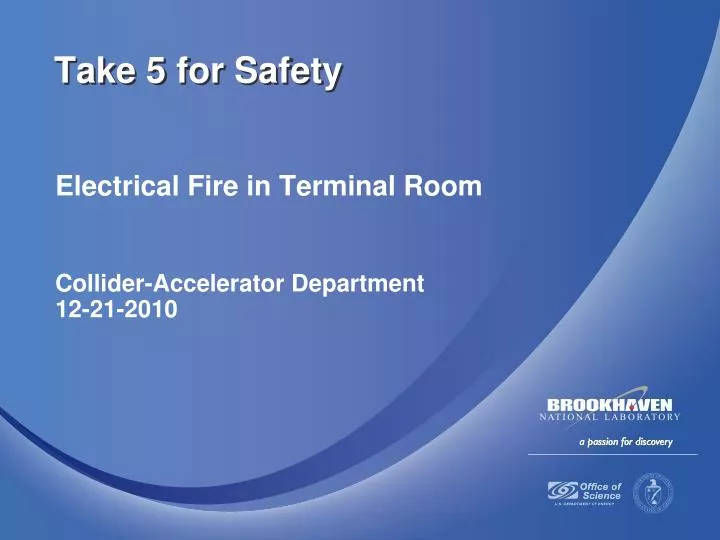 electrical fire in terminal room collider accelerator department 12 21 2010