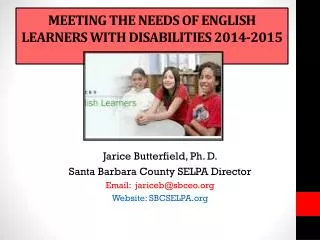 Meeting the Needs of English Learners with Disabilities 2014-2015