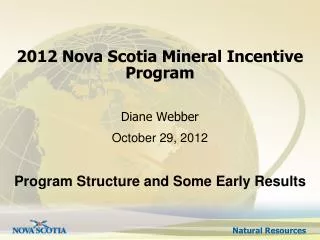 2012 Nova Scotia Mineral Incentive Program