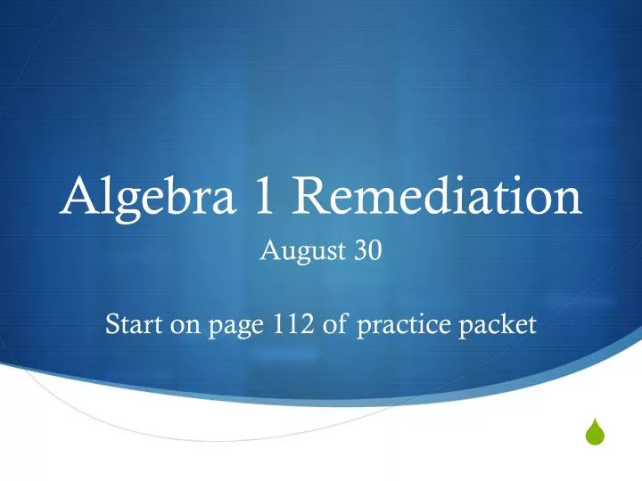 algebra 1 remediation