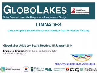 LIMNADES GloboLakes Advisory Board Meeting, 15 January 2014