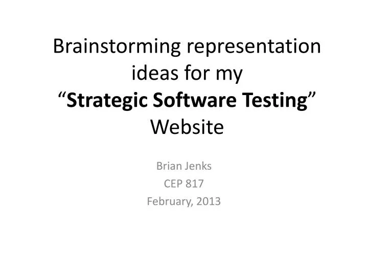 brainstorming representation ideas for my strategic software testing website