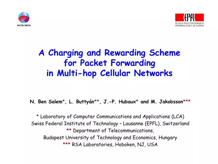 a charging and rewarding scheme for packet forwarding in multi hop cellular networks