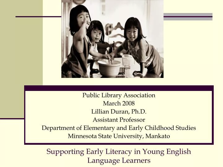supporting early literacy in young english language learners