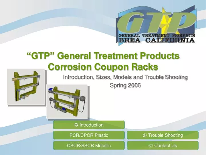 gtp general treatment products corrosion coupon racks