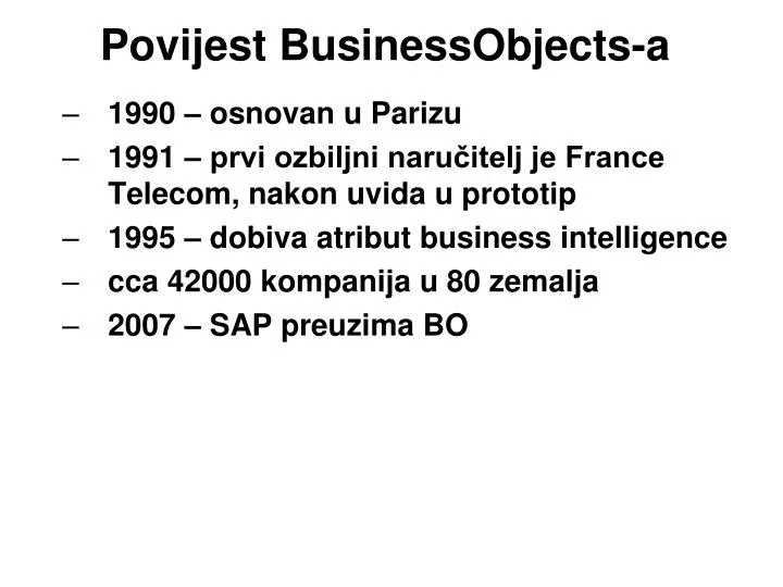 povijest businessobjects a