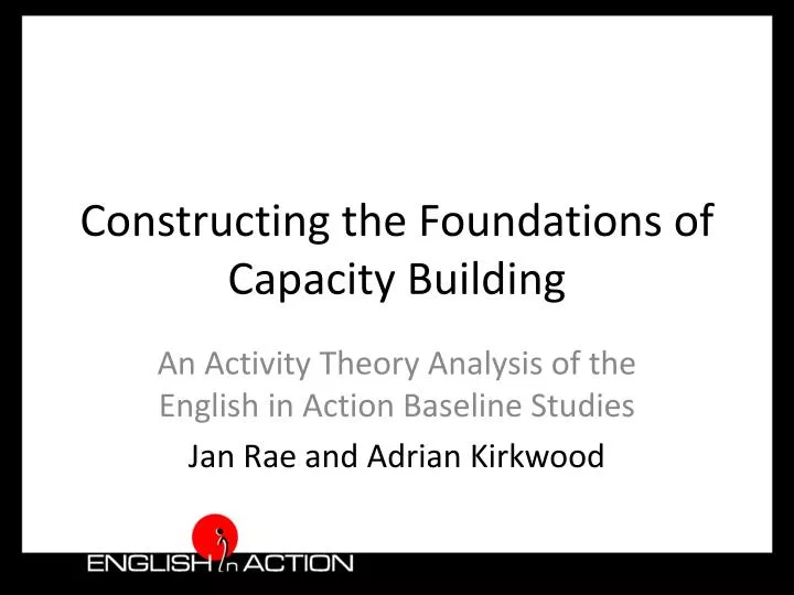 constructing the foundations of capacity building