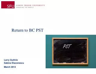 Return to BC PST