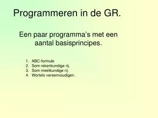 programmeren in de gr