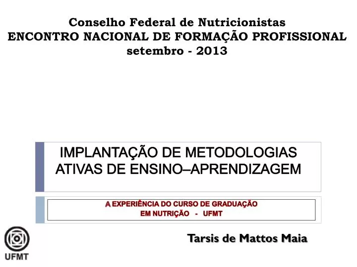 conselho federal de nutricionistas encontro nacional de forma o profissional setembro 2013